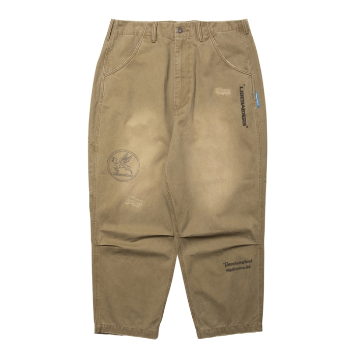 HANDWRITING PRINT CHINO SARROUEL PANTS  77702