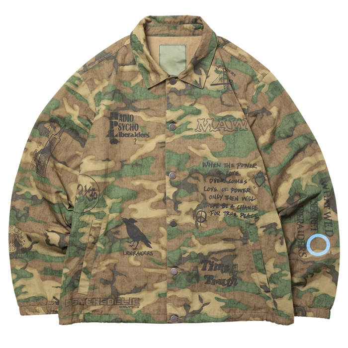 HANDWRITING CAMO COACH JACKET 73014